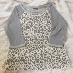 Rue21 gray and lace sweater